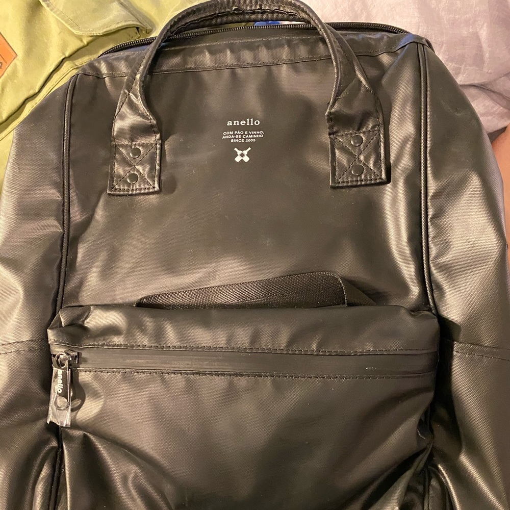 New Japanese black sturdy simple backpack